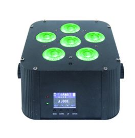 باتری دیجیتال باتری quad rgbwa uv 6in1 par light 6x18w باتری dmx بی سیم منجر به نور برای عروسی