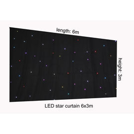 RGB 6 × 3 متری LED Star Cloth Curtain، جلوه های رنگی ستاره نور پس زمینه برای پس زمینه مرحله