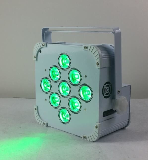 چراغ بی سیم باطری LED 180W 9 LED باطری Flat Par Light، چراغ باتری با چراغ پایه LED